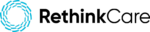 Logo with a bright blue circle made from dashed lines with the words RethinkCare to the right of the circle